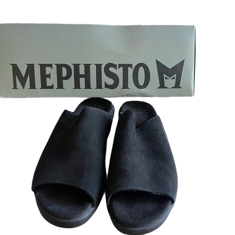 Mephisto 3x Shock Absorbing System Black Sandal 37- Women